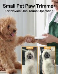HKM-7332797 Cordless Electric Dog Paw Trimmer for Small Pets - Low Noise Grooming Clippers for Face, Eyes, Ears, and Rump