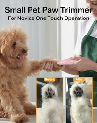 HKM-7332797 Cordless Electric Dog Paw Trimmer for Small Pets - Low Noise Grooming Clippers for Face, Eyes, Ears, and Rump