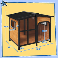 HKM-7333181 Large Dog House with Openable Roof and Giant Window – Weatherproof Design for Outdoor Use