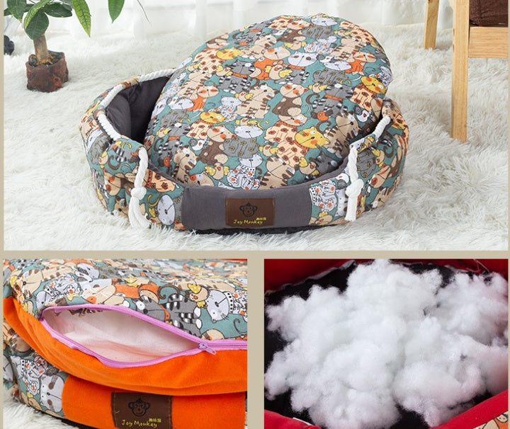 HKM-7333565 Large Removable and Washable Pet Kennel Bed for Dogs ¨C Warm and Comfortable Options Available