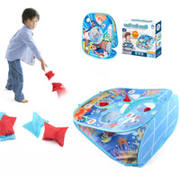 HKM-733459 Portable 2-in-1 Bean Bag Toss and Catch Game for Kids, Ideal Outdoor Fun Activity