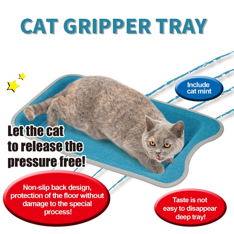 HKM-7335485 Durable Square Cat Scratching Board with Non-Slip Base and Catnip Included