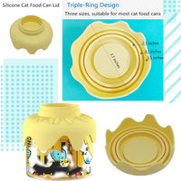 HKM-7336765 Cat Birthday Celebration Set with Cake-Shaped Slow Feeder Bowl, Food Can Cover & Spoon