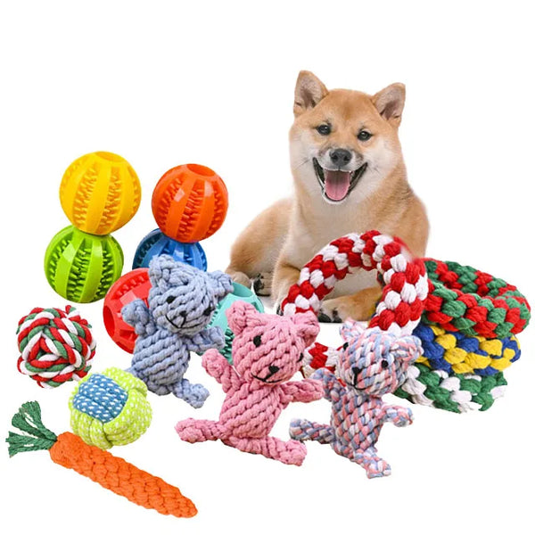 HKM-733715 Cotton Rope Dog Chew Toys Available in Various Designs for Puppies and Medium Dogs