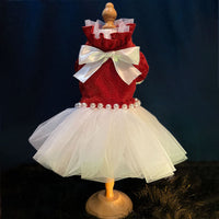 HKM-7337661 Red Princess Tutu Dress for Female Cats - Wedding and Spring Outfit, Multiple Sizes Available