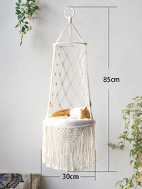 HKM-7339325 Woven Cotton Rope Hanging Cat Litter Basket with Various Sizes and Styles