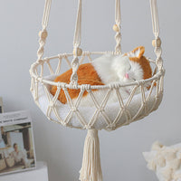 HKM-7339325 Woven Cotton Rope Hanging Cat Litter Basket with Various Sizes and Styles