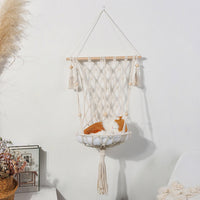HKM-7339325 Woven Cotton Rope Hanging Cat Litter Basket with Various Sizes and Styles