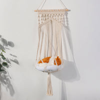 HKM-7339325 Woven Cotton Rope Hanging Cat Litter Basket with Various Sizes and Styles