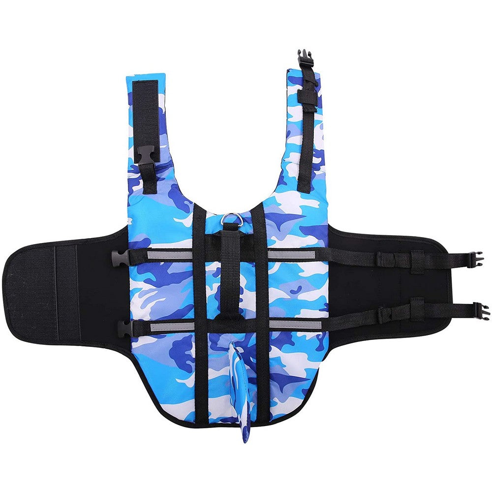 HKM-7339453 Lifesaving Pet Swimming Suit in Camouflage for Dogs - Available in Various Sizes