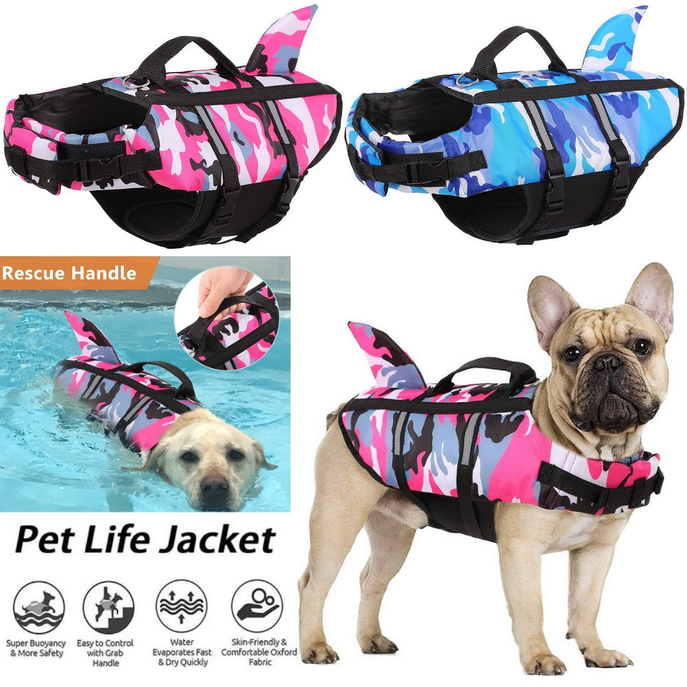 HKM-7339453 Lifesaving Pet Swimming Suit in Camouflage for Dogs - Available in Various Sizes