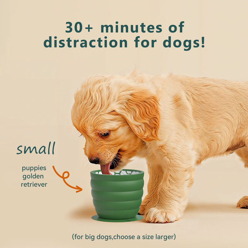 HKM-7340093 Non-Slip Silicone Slow Feed Pet Bowls in Yellow and Green - Available in Small and Large Sizes