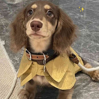 HKM-7340861 British Style Windbreaker Shawl for Small Dogs in Cheese Yellow - Casual Fit, Various Sizes Available