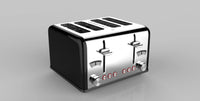 HKM-734099 4-Slice Toaster with Visible Window and Sandwich Setting, Electric Pop-Up Bread Toaster