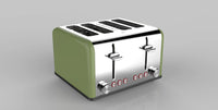 HKM-734099 4-Slice Toaster with Visible Window and Sandwich Setting, Electric Pop-Up Bread Toaster