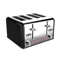 HKM-734099 4-Slice Toaster with Visible Window and Sandwich Setting, Electric Pop-Up Bread Toaster