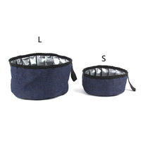 HKM-7341117 Portable Folding Dog Food Bowl in Oxford Cloth ¨C Camouflage Green, Dark Blue, Pink, Sizes Available