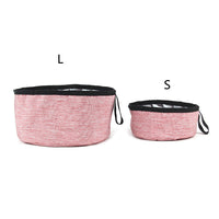 HKM-7341117 Portable Folding Dog Food Bowl in Oxford Cloth ¨C Camouflage Green, Dark Blue, Pink, Sizes Available