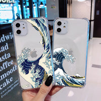 HKM-734227 Abstract Line Wave Clear Phone Case for Huawei - Protective Shell in Multiple Styles