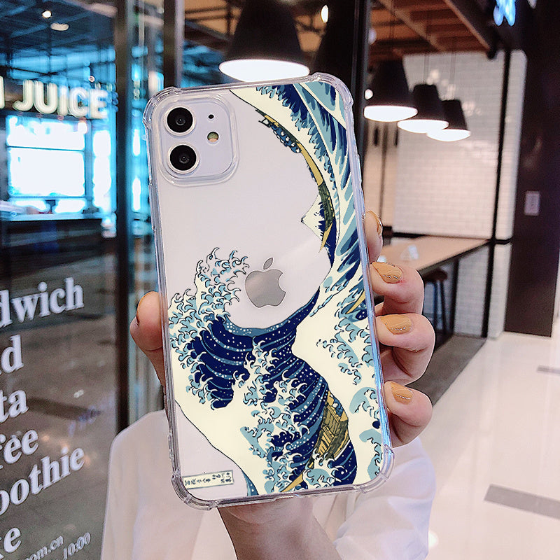 HKM-734227 Abstract Line Wave Clear Phone Case for Huawei - Protective Shell in Multiple Styles