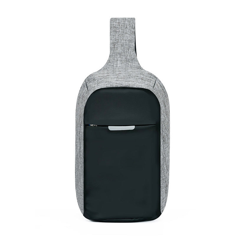 HKM-734227 Men's Korean Style Soft Polyester Shoulder Messenger Bag - Casual Sports, Blue/Black/Gray, 20L