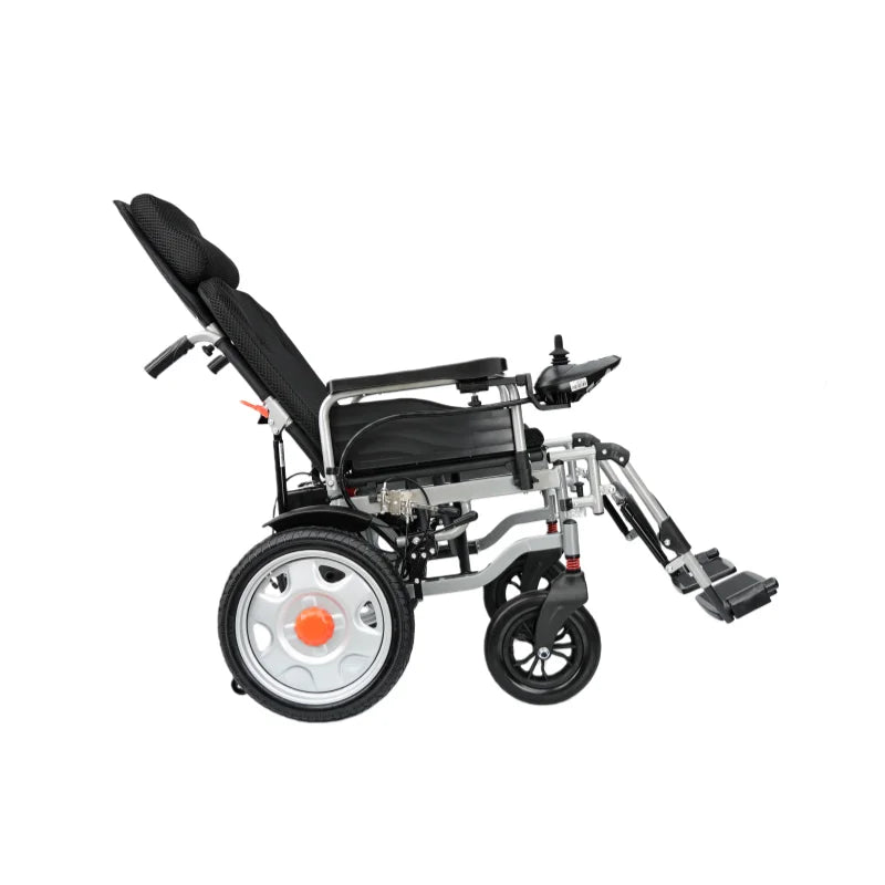 HKM-734227 Portable Folding Electric Wheelchair with Remote Control, Adjustable Lithium Battery, Carbon Steel Design, 120kg Capacity