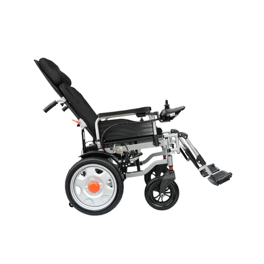 HKM-734227 Portable Folding Electric Wheelchair with Remote Control, Adjustable Lithium Battery, Carbon Steel Design, 120kg Capacity