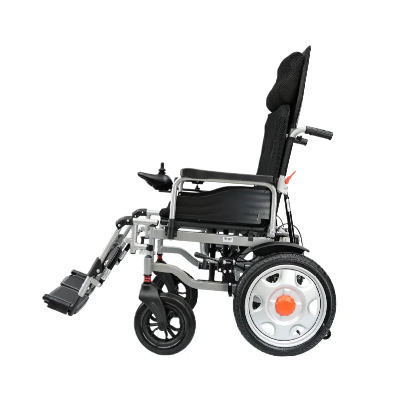HKM-734227 Portable Folding Electric Wheelchair with Remote Control, Adjustable Lithium Battery, Carbon Steel Design, 120kg Capacity