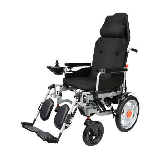 HKM-734227 Portable Folding Electric Wheelchair with Remote Control, Adjustable Lithium Battery, Carbon Steel Design, 120kg Capacity