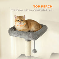 HKM-7344317 Multi-Level Cat Tree with Condos, Hammocks, and Scratching Posts - 80" Tall Dark Gray Cat Tower