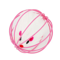 HKM-7344701 Plush Cage Mouse Cat Toy - Soft Pet Play Item, 6cm Diameter