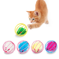 HKM-7344701 Plush Cage Mouse Cat Toy - Soft Pet Play Item, 6cm Diameter