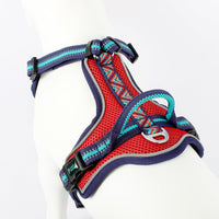 HKM-7344829 Comfortable Nylon Dog Chest Strap with Traction Rope - Adjustable S-XL Sizes