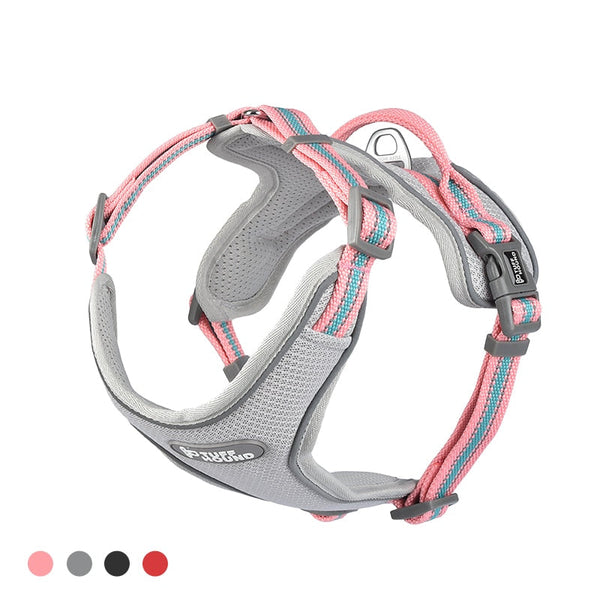 HKM-7344829 Comfortable Nylon Dog Chest Strap with Traction Rope - Adjustable S-XL Sizes