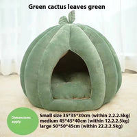 HKM-7345085 Cozy Leaf-Shaped Semi-Enclosed Removable Pet Bed for All Seasons
