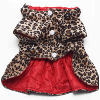 HKM-7345469 Leopard Print Double-Sided Dress for Pets - Warm Cotton Skirt in Various Sizes