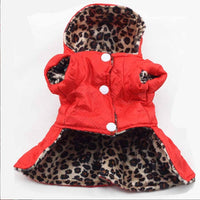 HKM-7345469 Leopard Print Double-Sided Dress for Pets - Warm Cotton Skirt in Various Sizes