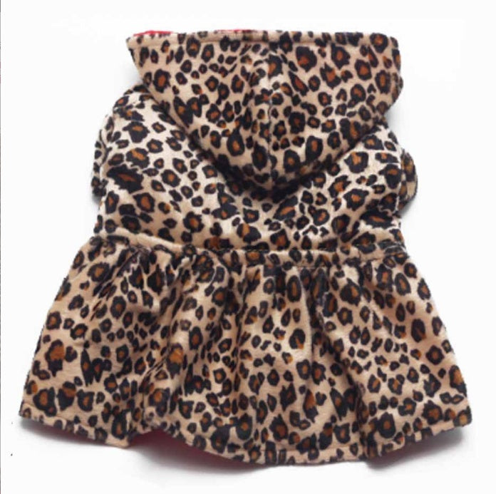 HKM-7345469 Leopard Print Double-Sided Dress for Pets - Warm Cotton Skirt in Various Sizes