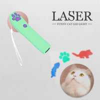 HKM-7345853 Interactive LED Laser Cat Toy with 3 Projection Patterns in Purple and Blue