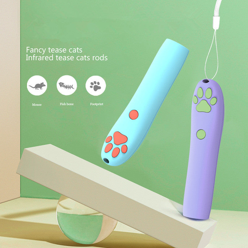 HKM-7345853 Interactive LED Laser Cat Toy with 3 Projection Patterns in Purple and Blue