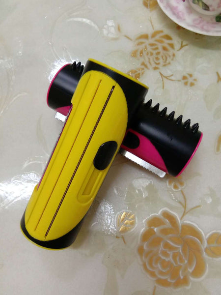 HKM-7346621 Pet Grooming Comb for Dogs, ABS Stainless Steel, Simple Red and Yellow Design