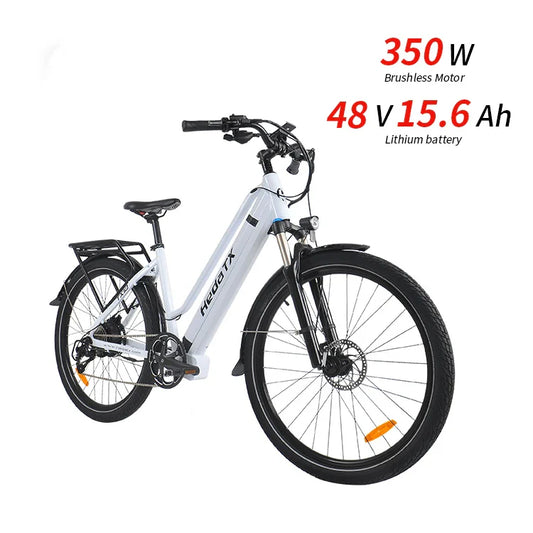 HKM-734675 Electric City Bike with 48V 19.2Ah Battery, 27.5 Inch Aluminum Alloy Frame, 9-Speed Gears, Hydraulic Disc Brakes