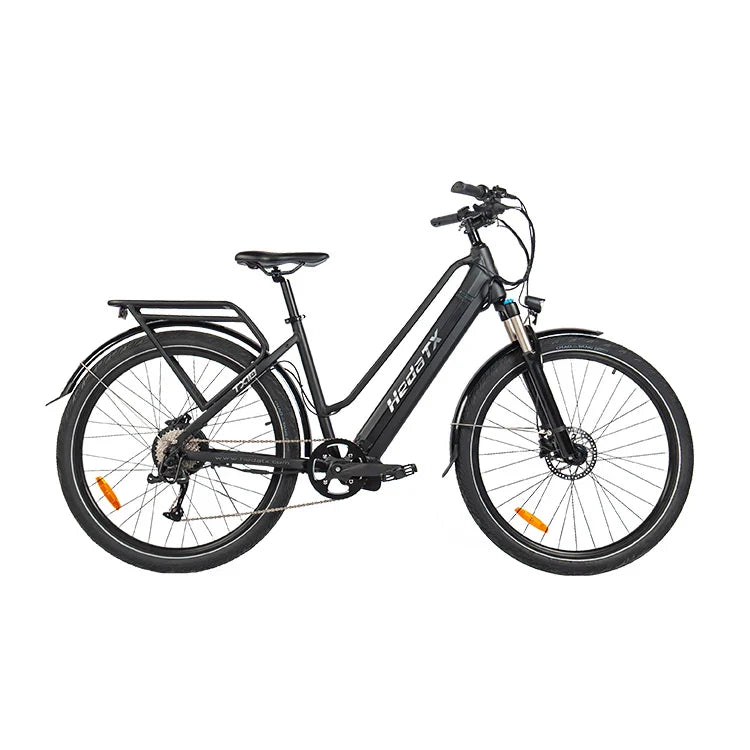 HKM-734675 Electric City Bike with 48V 19.2Ah Battery, 27.5 Inch Aluminum Alloy Frame, 9-Speed Gears, Hydraulic Disc Brakes