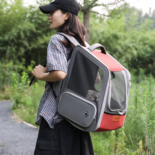 HKM-7347261 Expandable Portable Diaper Bag Pet Backpack with Large Capacity in Solid Colors
