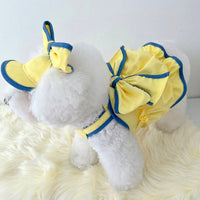 HKM-7347389 Charming Pet Skirts for Small Dogs ¨C Stylish Yellow & Pink Options in Multiple Sizes