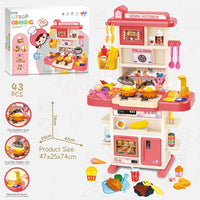 HKM-734803 43-Piece Interactive Kitchen Play Set for Kids with Sound and Light Features