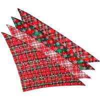 HKM-7348413 Double-Layer Cotton Plaid Scarf for Cats and Dogs - Versatile for All Seasons