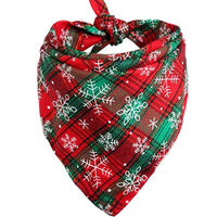HKM-7348413 Double-Layer Cotton Plaid Scarf for Cats and Dogs - Versatile for All Seasons