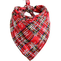 HKM-7348413 Double-Layer Cotton Plaid Scarf for Cats and Dogs - Versatile for All Seasons