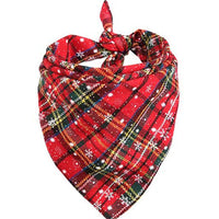 HKM-7348413 Double-Layer Cotton Plaid Scarf for Cats and Dogs - Versatile for All Seasons